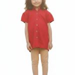 BLOUSE MAROON HALF SLEEVE (GIRLS)