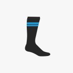 ROOTS BLACK SOCKS WITH BLUE/YELLOW/GREEN/RED STRIPE
