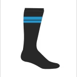 ROOTS BLACK SOCKS WITH BLUE/YELLOW/GREEN/RED STRIPE