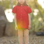 BLOUSE MAROON HALF SLEEVE (GIRLS)